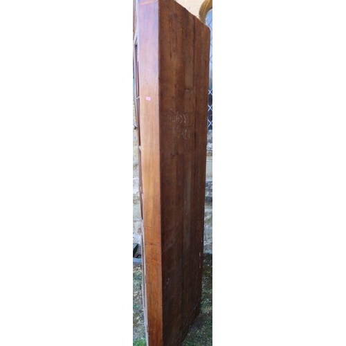 11 - A 19th century mahogany floor standing corner cupboard, the upper section with a pair of glazed door... 