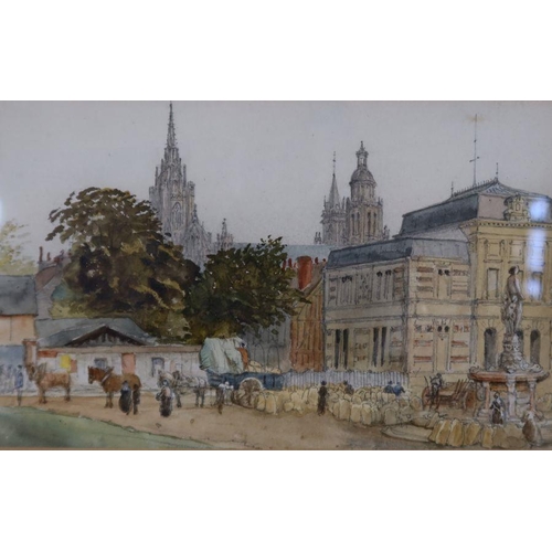 110 - Thomas Hearne, watercolour, Hampton Court Herefordshire, 4.25ins x 5.5ins, together with another wat... 