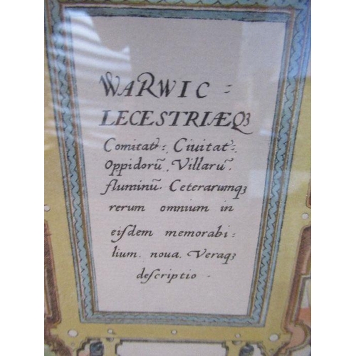 114 - A Saxton map of Warwickshire, 16ins x 21ins