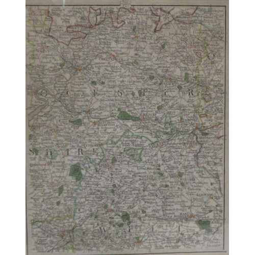 127 - A Cary Antique map, showing Cirencester and surrounding area, dated 1794, 10.5ins x 8.5ins