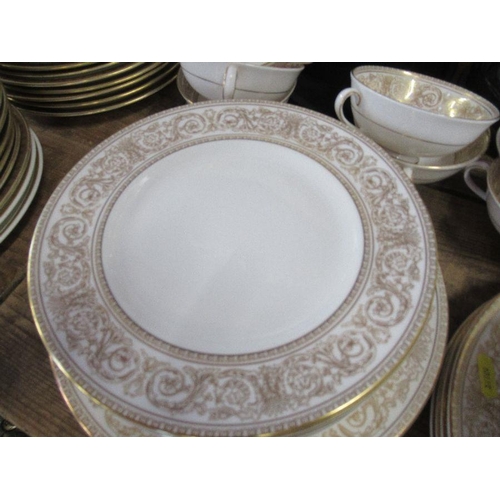 142 - A Royal Doulton Sovereign part dinner service, comprising 9 x 10.5ins dinner plates, 9 x 9ins plates... 