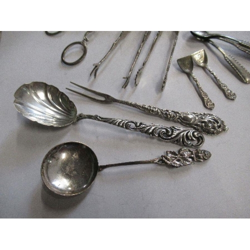 165 - A collection of Swedish and other Continental flatware, to include spoons, ladle, sugar nips etc