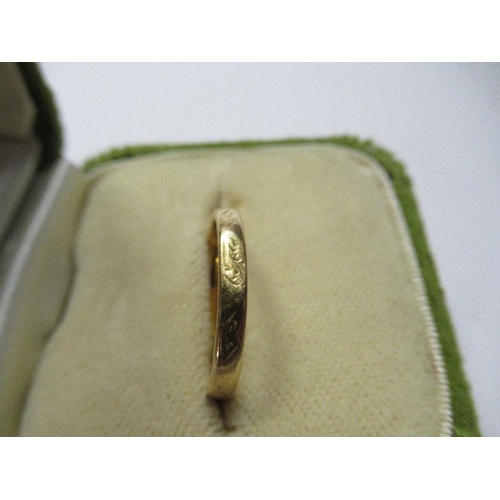 172 - A 22ct gold wedding band, weight 2.5g, together with an 18ct gold ring, weight 1.8g, a 9ct gold Mizp... 