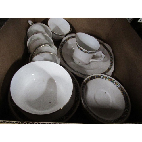 205 - A tea set, collectors plates etc