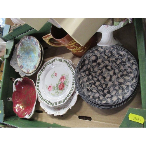 236 - A collection of decorative ceramics etc, to include wall plates, tray