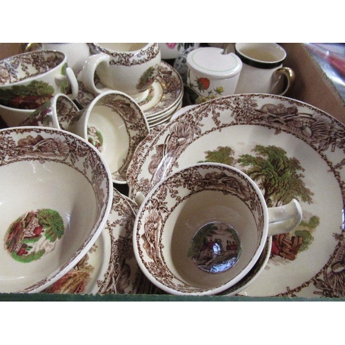 238 - A Royal Staffordshire Clarice Cliff Rural Scenes part tea service, together with other china