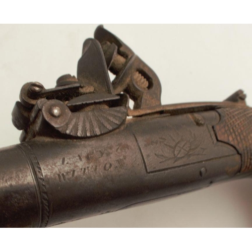 266 - A Lacy & Witton Antique ladies muff pistol, with engraved decoration, length 6ins, together with ano... 