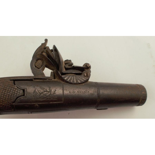 266 - A Lacy & Witton Antique ladies muff pistol, with engraved decoration, length 6ins, together with ano... 