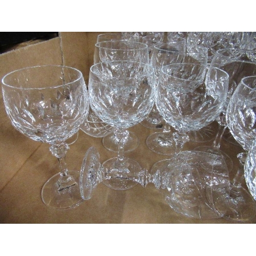 274 - A suite of cut glass wine glasses, including Edwardian examples, approximately 30