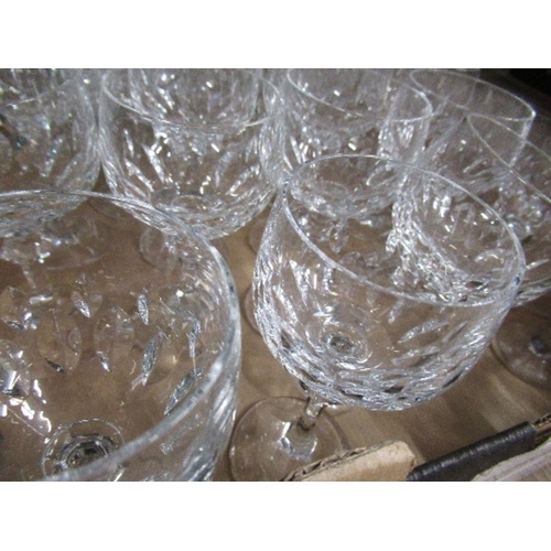 274 - A suite of cut glass wine glasses, including Edwardian examples, approximately 30