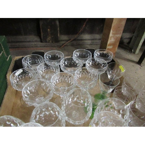 274 - A suite of cut glass wine glasses, including Edwardian examples, approximately 30