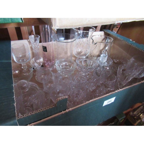 285 - Three boxes of assorted glassware