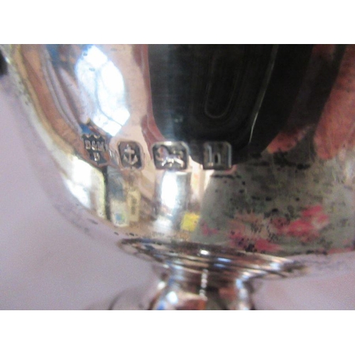 296 - A hallmarked silver pedestal bowl, with swag decoration and inscription, weight 8oz