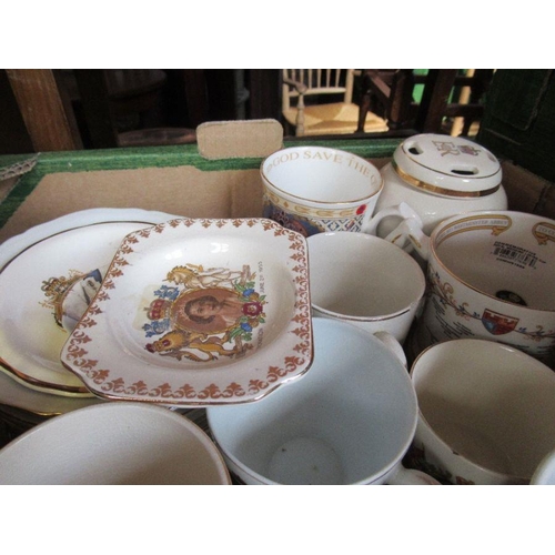 335 - A box of assorted commemorative china