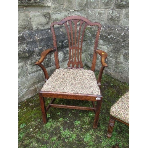 52 - A 19th century style armchair, together with a Regency style chair