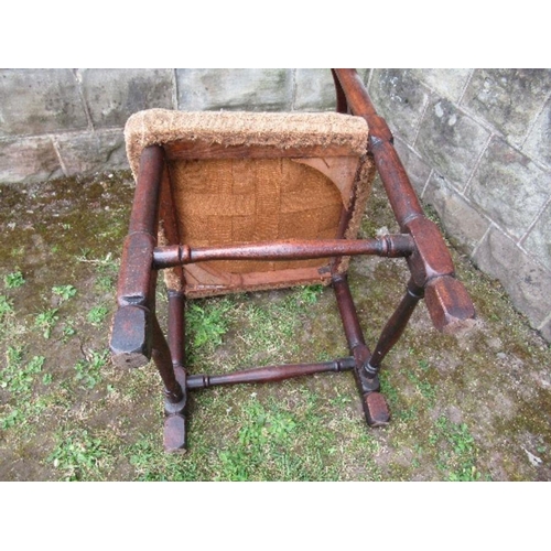 60 - A country ladder back corner chair