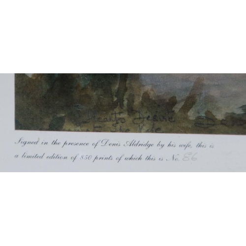 92 - Denis Aldridge, limited edition colour print, Into the Belvoir Vale, 16ins x 11.5ins, together with ... 