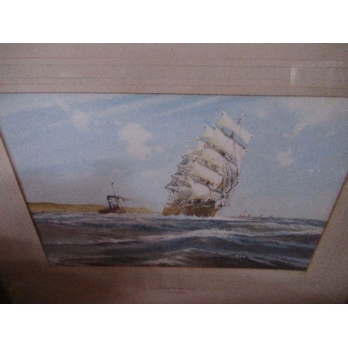 93 - A D Bell, watercolour, Return of the Pilot, 10ins x 14ins, together with A D Bell, watercolour, Off ... 