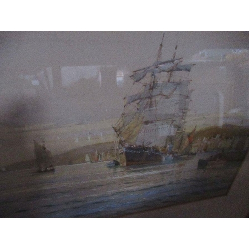 93 - A D Bell, watercolour, Return of the Pilot, 10ins x 14ins, together with A D Bell, watercolour, Off ... 