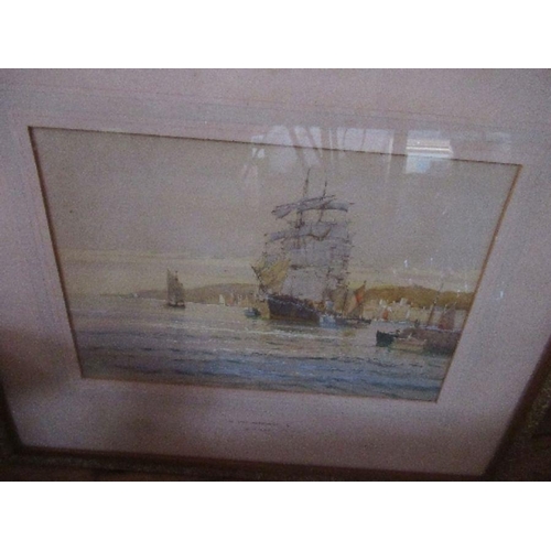 93 - A D Bell, watercolour, Return of the Pilot, 10ins x 14ins, together with A D Bell, watercolour, Off ... 