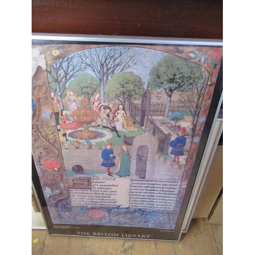 96 - Pritchard, mixed medium, Hay-On-Wye Town of Books, 27ins x 19ins, together with other prints