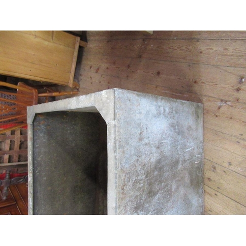 127a - A galvanised water tank, 36ins x 30ins, height 26ins