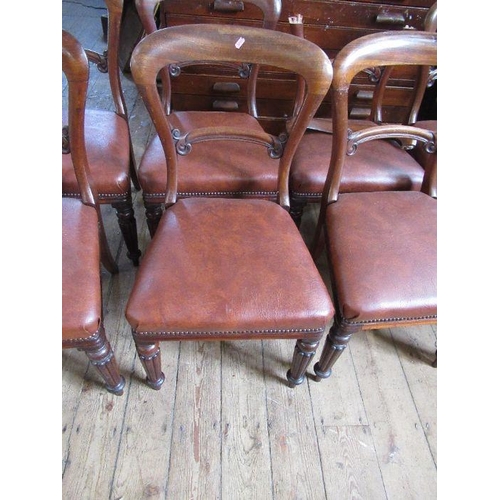 12A - A set of 19th century balloon back chairs, one af, together with another similar chair