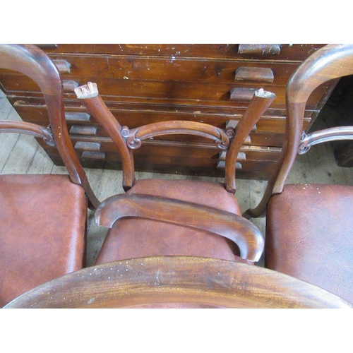 12A - A set of 19th century balloon back chairs, one af, together with another similar chair