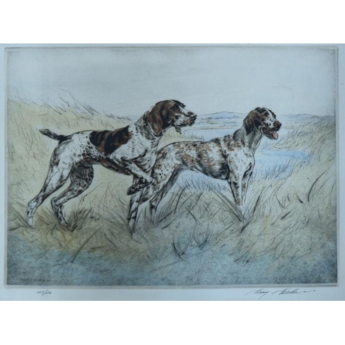 159 - Henry Wilkinson, two limited edition colour engravings, studies of sporting dogs, 10.5ins x 14ins, t... 