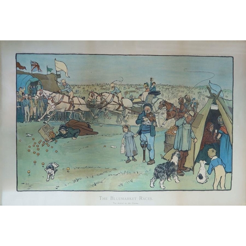 173 - Cecil Aldin, two colour prints, The Bluemarket Races, The Arrival on the Course and Between the Race... 