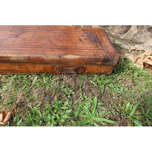 235 - A leather gun case, monogrammed G.C.F., bearing label George Gibbs, 29 Corn St, Bristol