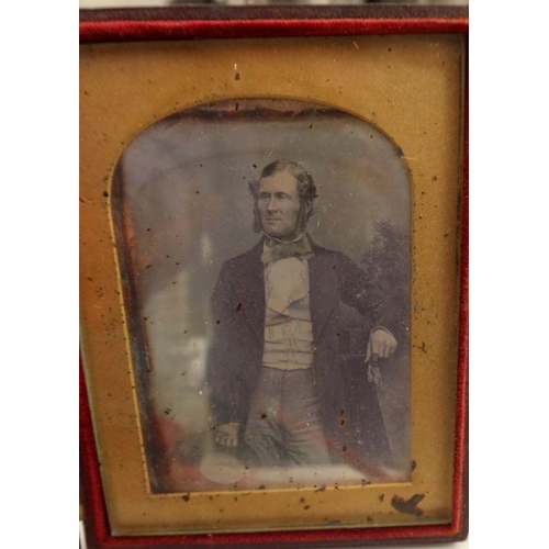 244 - Four daguerreotypes, two of children , one of a man in army uniform and the other of a gentleman, al... 