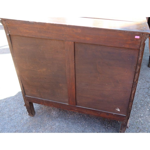 30 - An antique oak chest, of four long drawers with panelled fronts, 40.5ins x 23ins x height 37.5ins