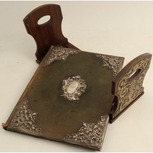 A Victorian leather covered jotter book, with hallmarked silver mounts ...