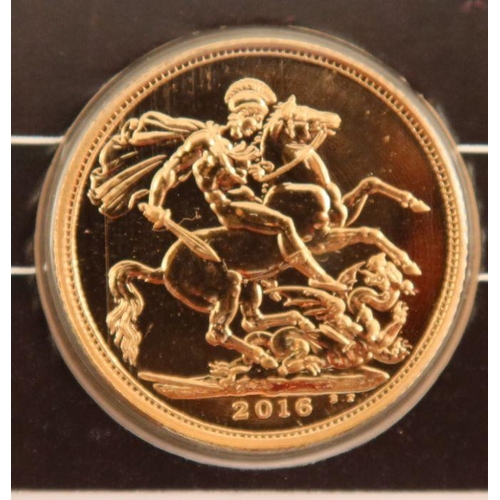 409 - A 2016 gold sovereign, commemorating the centenary of The Great War, The Battle of the Somme Begins