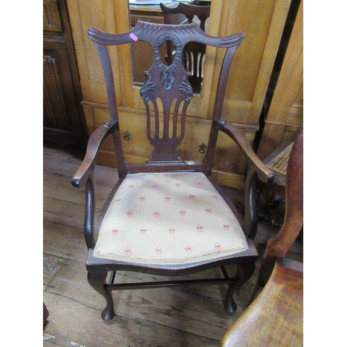 84 - A pair of Jacobean style chairs, a pair of Victorian chairs and another