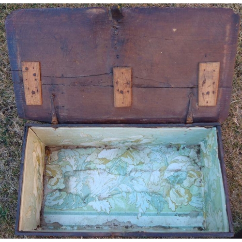 90 - An antique oak bible box, with carved front, 25.5ins x 13ins x height 10.5ins, together with another... 