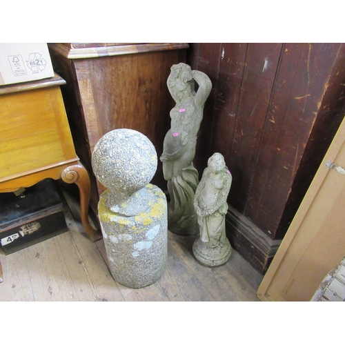 132a - A collection of garden statuary to include statuettes