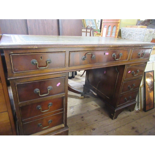 42 - A twin pedestal desk, width 42ins, depth 24ins