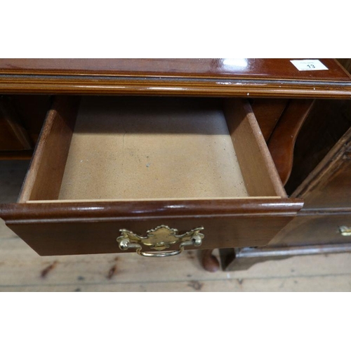 13 - A side table, fitted two drawers, raised on cabriole legs, width 48ins, depth 24ins