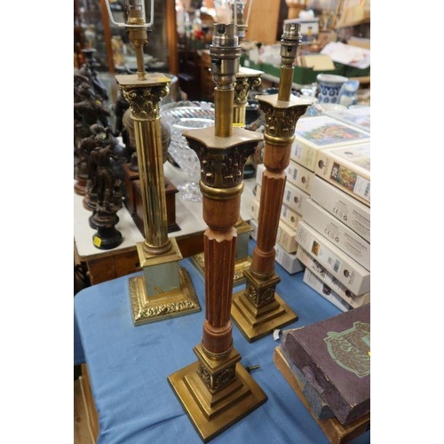 194 - Two pairs of table lamps, formed as columns