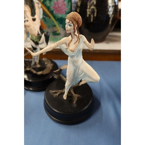 204 - Three Albany Fine China models, from the Ballet series, Nymph and Faun, modelled by Dugeer