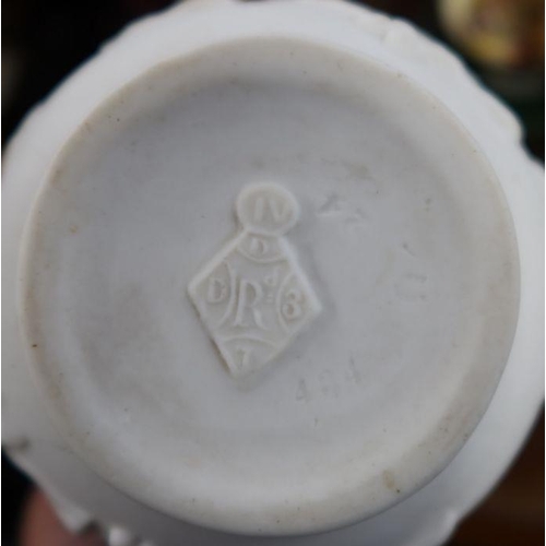 210 - A Victorian, possible Minton parian jug, with embossed ivy decoration