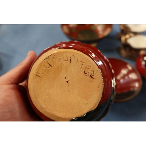 276 - A pair of Royal Worcester table salts, together with a cloisonne dish and other pottery items