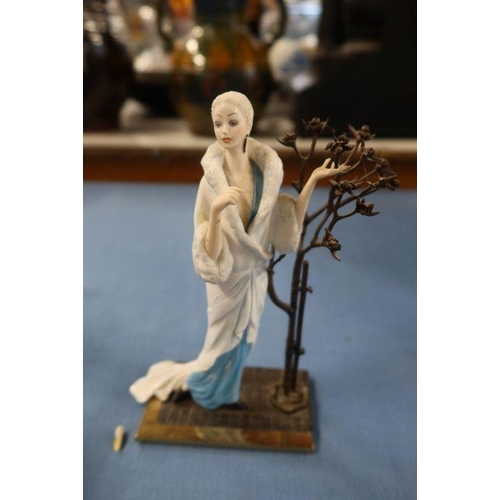 277 - Three Albany Fine China metal and porcelain figurines, together with a military figure