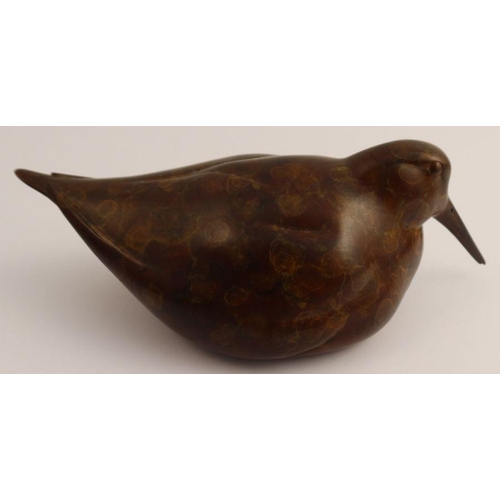 283 - Jonathon Knight, limited edition bronze, model of a Woodcock, 8/12, height 3.75ins, length 10ins