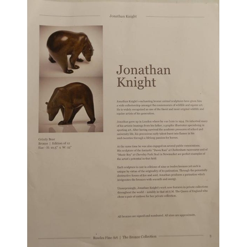 283 - Jonathon Knight, limited edition bronze, model of a Woodcock, 8/12, height 3.75ins, length 10ins