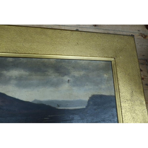 322 - Hugh de Twenebrokes Glazebrook attributed , oil on canvas, Coniston Lake, 16ins x 29.5ins... 