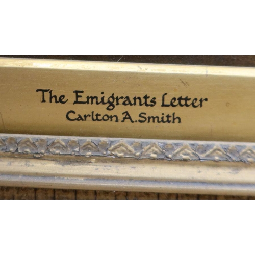 351 - Carlton A Smith attributed, oil on canvas, The Emigrants Letter, 24ins x 20ins