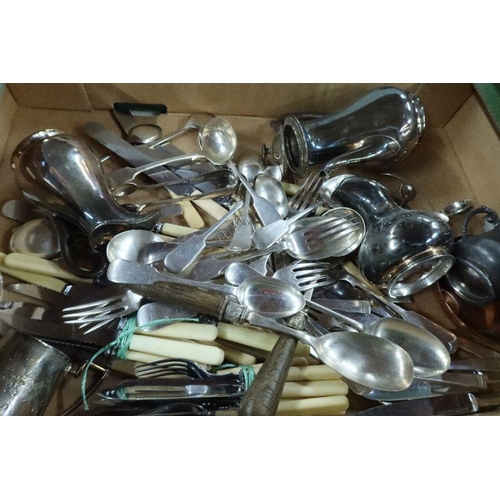 393 - A box of silver plate etc